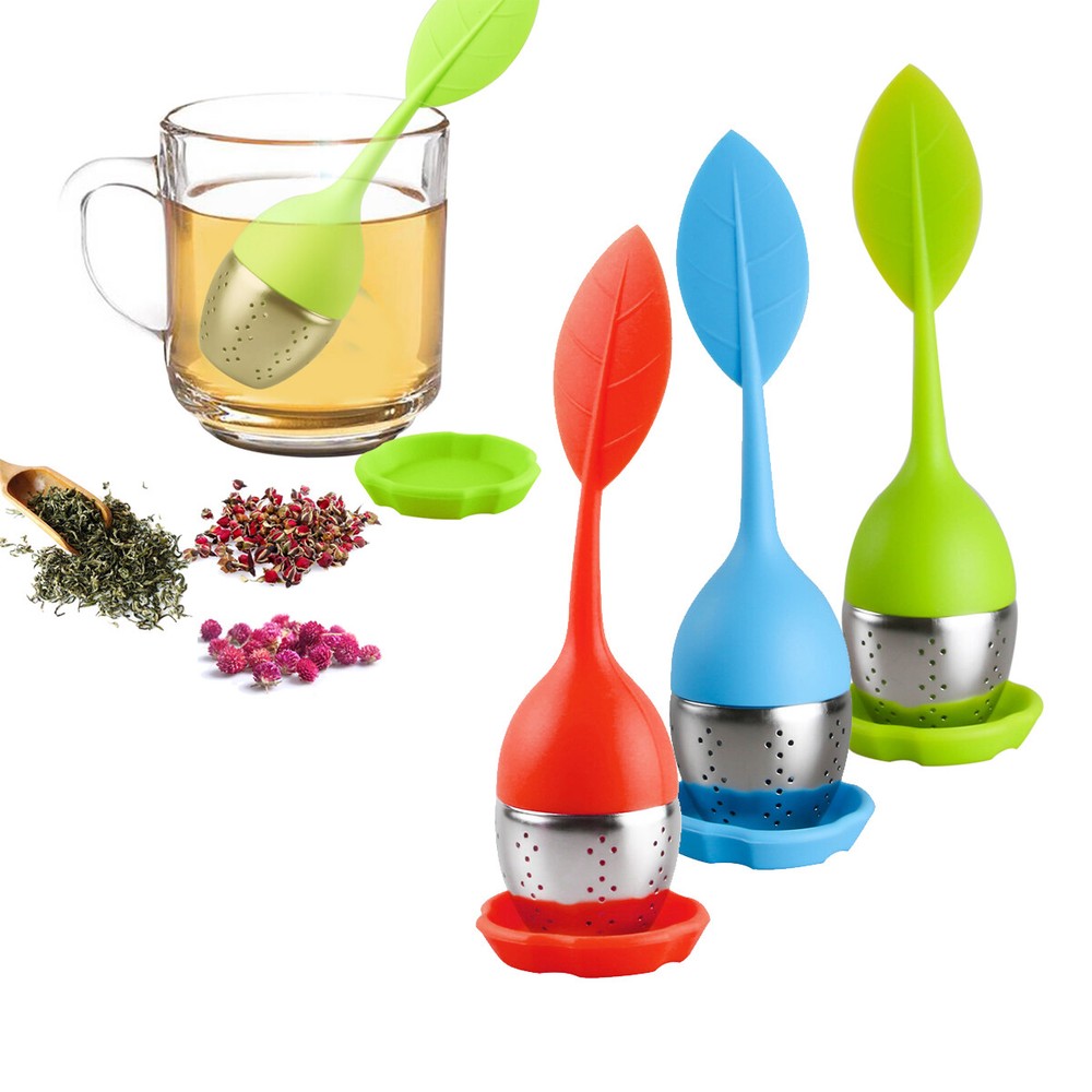 Silicone Tea Infuser 3Pcs Loose Tea Leaf Herbal Spice Filter Diffuser GN-BL-RD