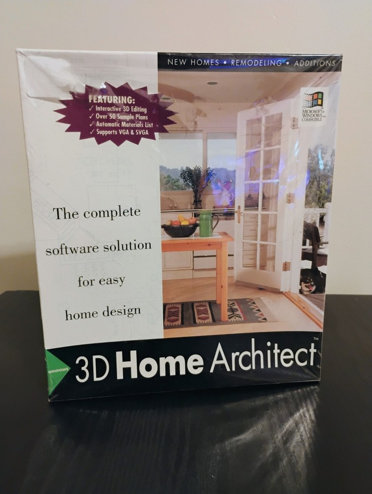 Broderbund 3D Home Architect  Windows CD-ROM Big Box Sealed New