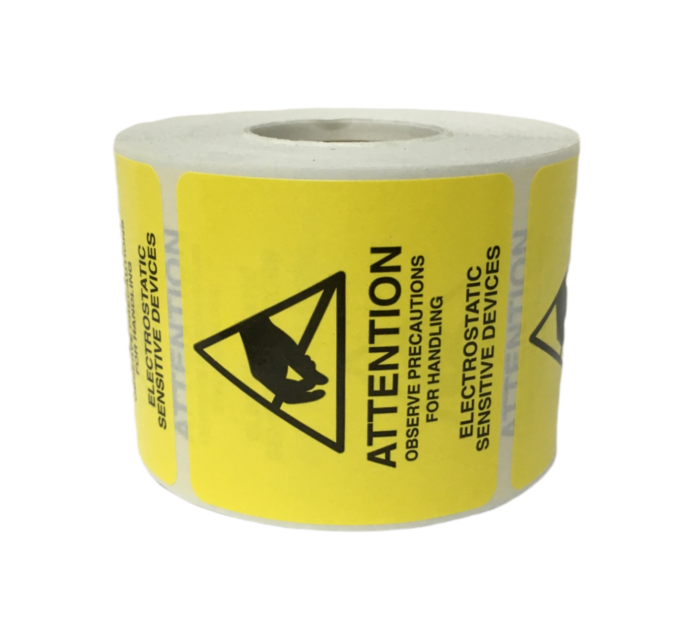 ESD 2x2 Attention Electrostatic Sensitive Devices Anti Static 500 Labels
