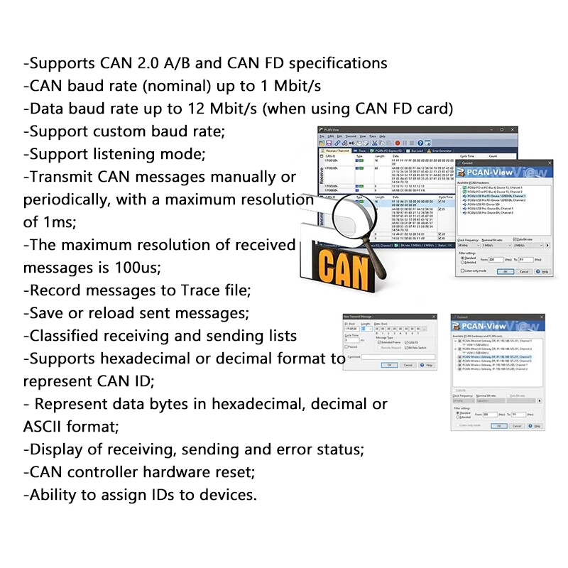 PCAN-USb Adapter Compatible Peak Model Ipeh-002022/002021 CAN Bus Analyzer -