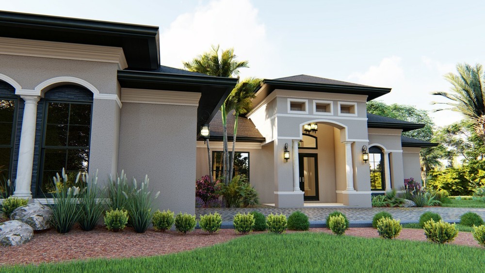 REVIT FILE BLUEPRINTS MEDITERRANEAN HOUSE PLAN ARCHUP #104M