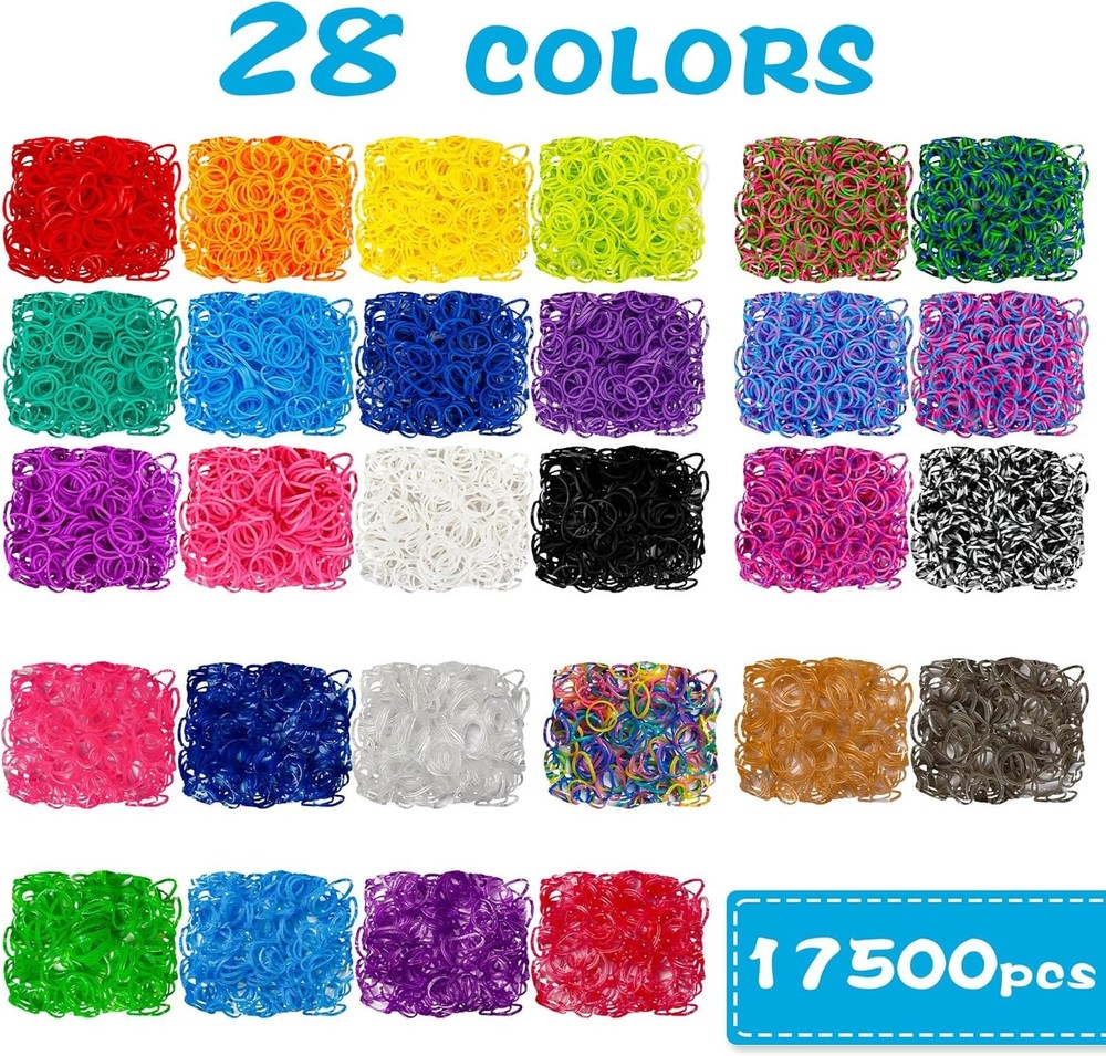 17500+ Rubber Bands Set with Blue Container