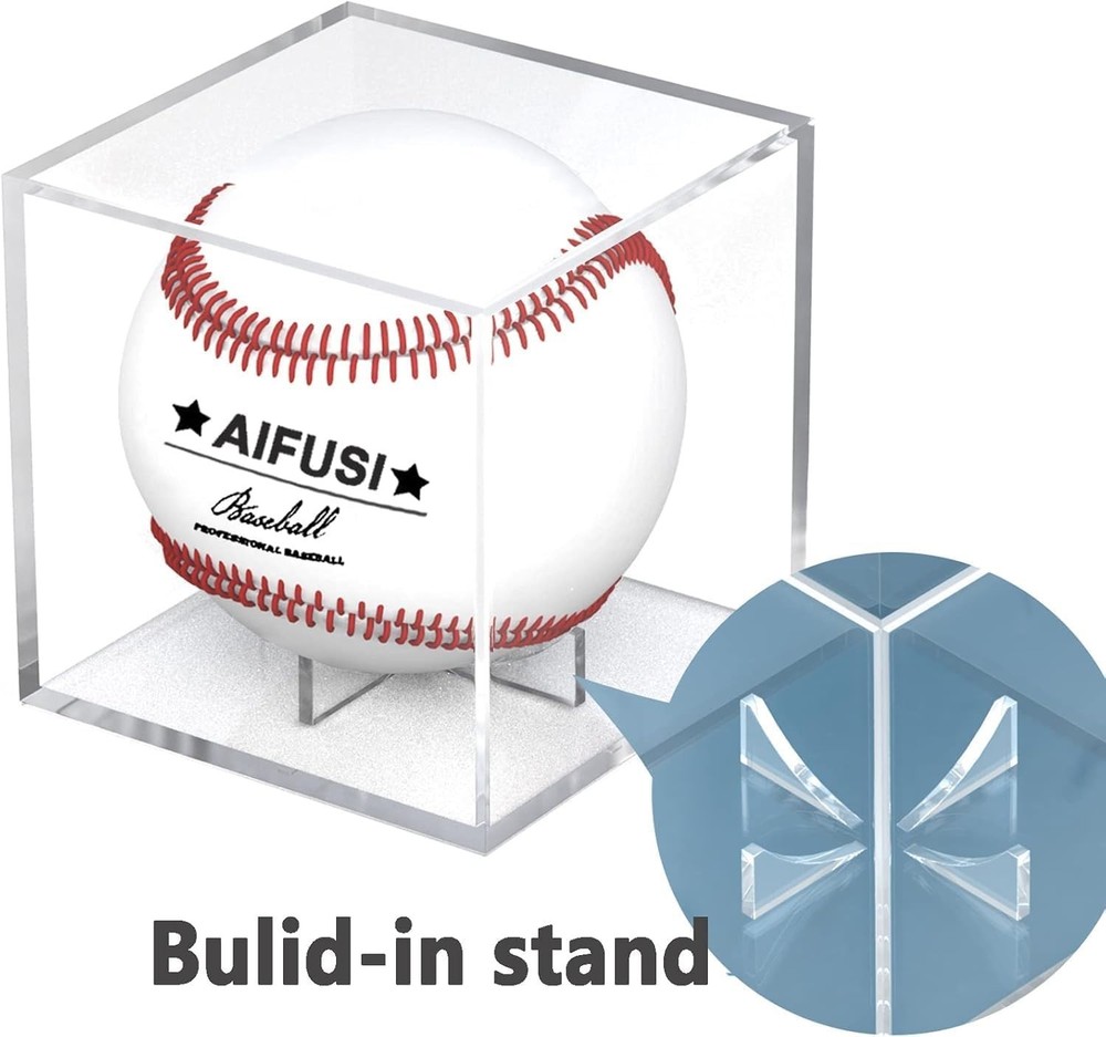 Stackable 2 Pack Baseball Display Cases - UV Protection for Autographed Balls