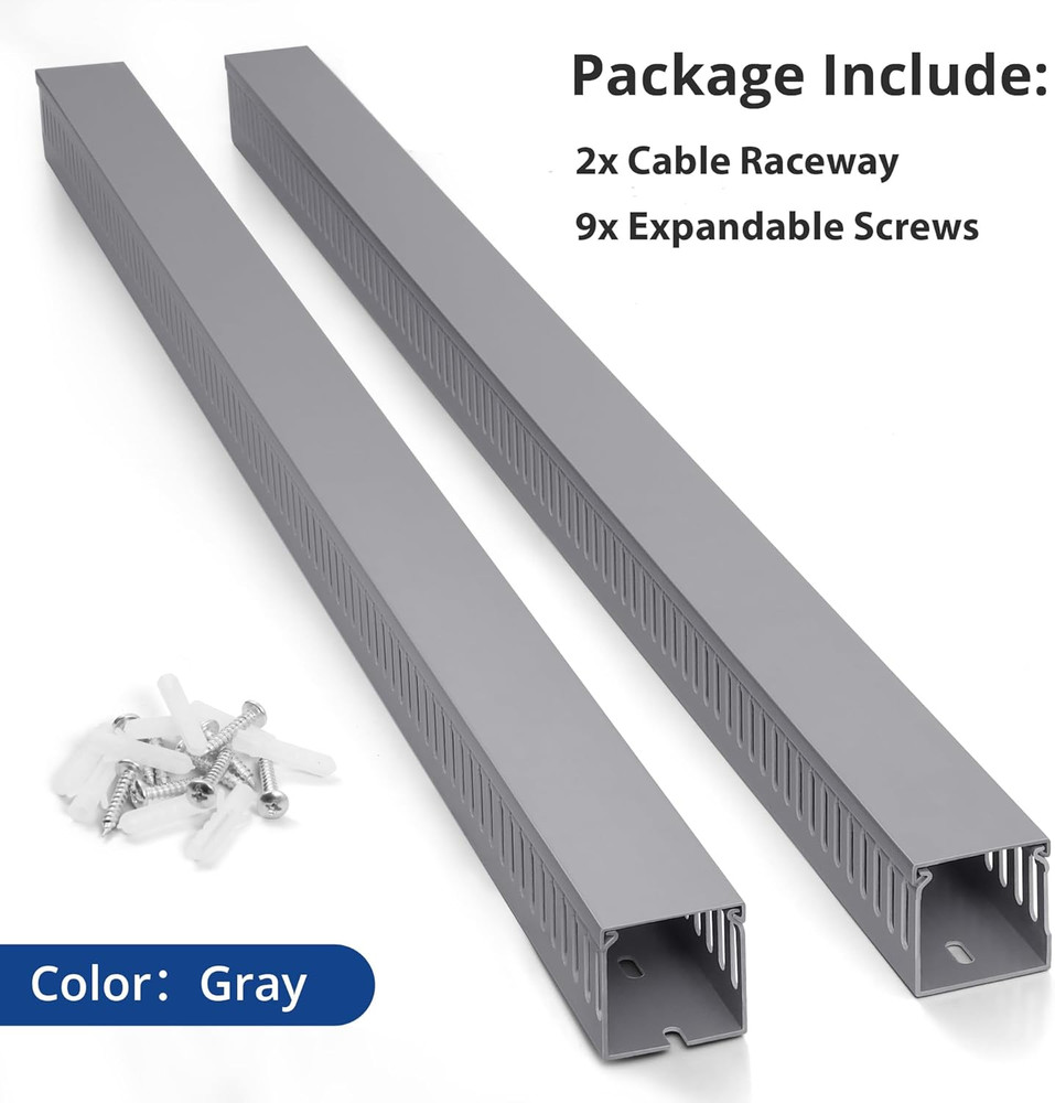 Zhiyo 2X2In Server Rack Cable Management Raceway, Cable Duct Kit, Electrically S
