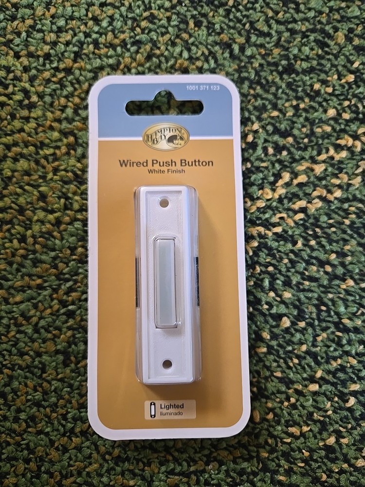 Hampton Bay Lighted Wired Push Button White Finish
