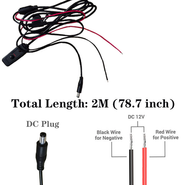 ON/OFF Power Switch Cable Replace For LED Light Car Motorcycle Glow Neon Strip