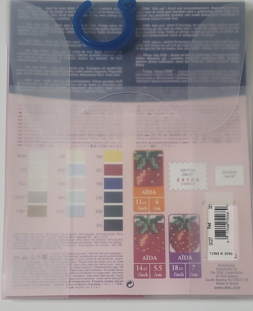 DMC Needlework Fabric Aida 14 Count 14 x 18 Red
