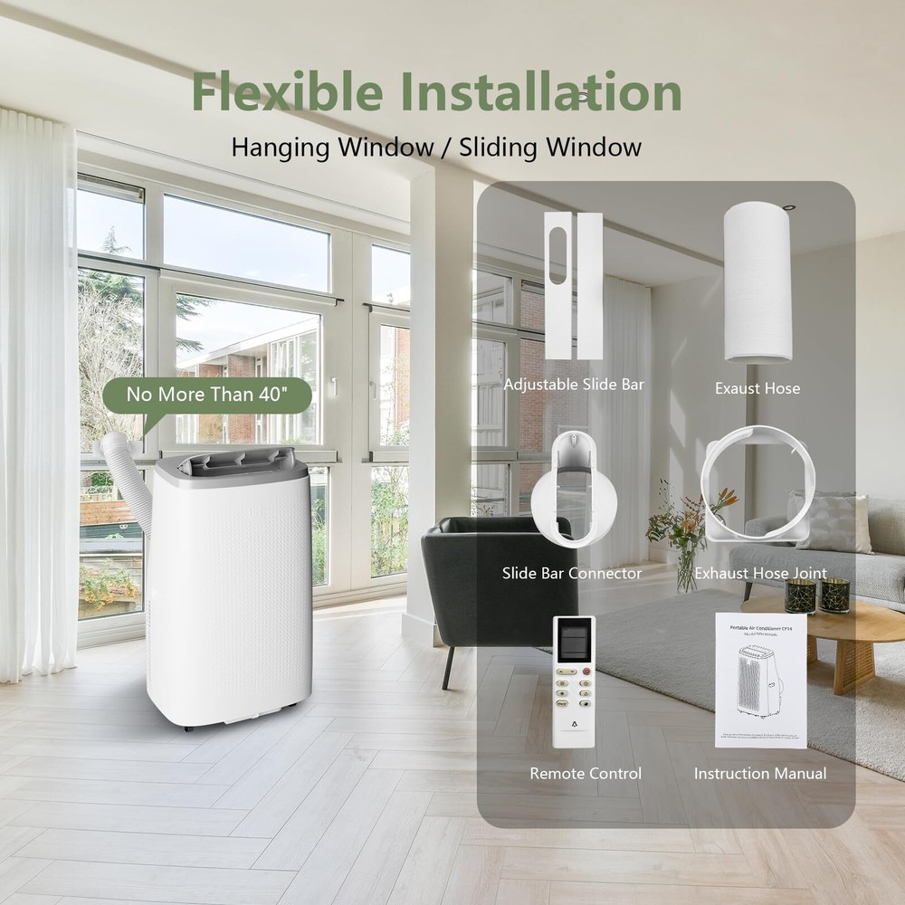 ✅Portable Air Conditioners 14000 BTU 24H Timer Remote Control Sleep Mode AC Unit