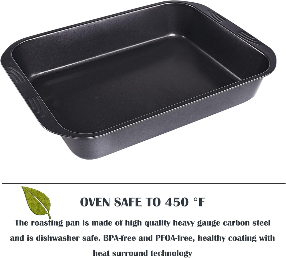 Bakeware Nonstick Roaster, Nonstick Roasting Pan with Rack, Great for Roast Chic