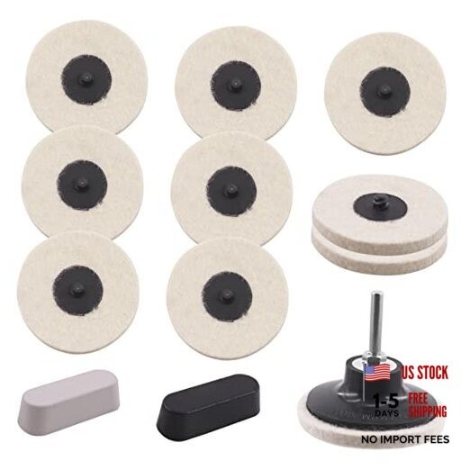 13Pcs 3" Compressed Wool Fabric Disc Felt Polishing Buffing Pads Wheels