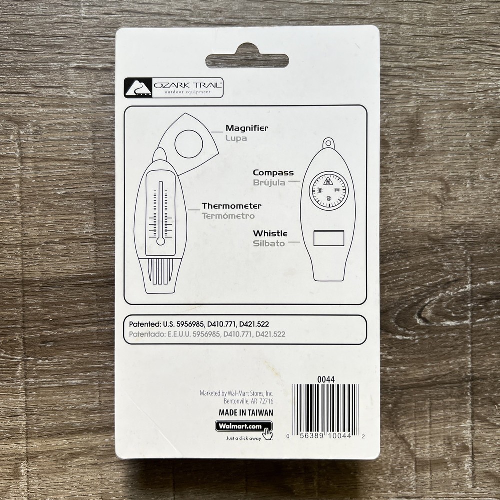 Ozark Trail 4 Function Whistle Compass Magnifier Thermometer Outdoor Equipment