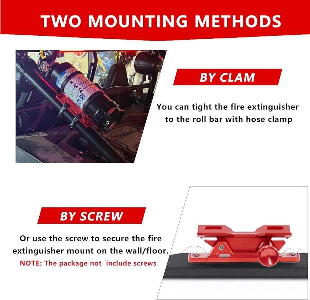 Quick Release Fire Extinguisher Mount Aluminum Adjustable UTV Roll Bar Fire Exti