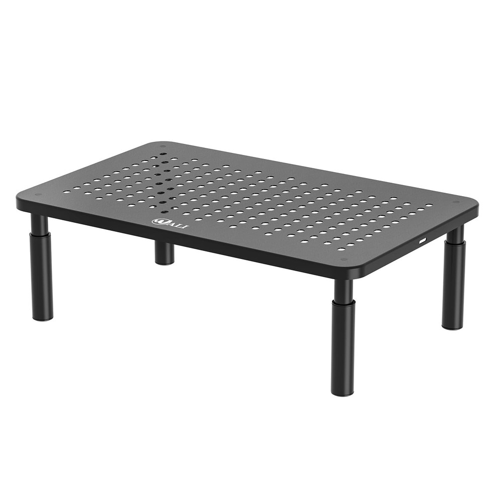 WALI Computer Monitor Stand for Desk, Adjustable Laptop Riser, Basic, Black