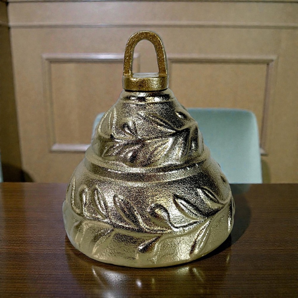 Threshold Studio McGee Cast Brass Bell Figural 5" Gold Leaf Christmas Decor