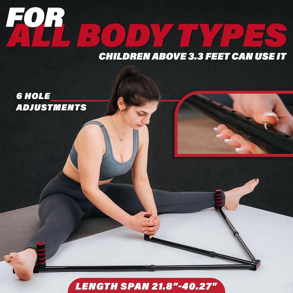 Split Machine for Flexibility with Trainer APP – Adjustable 3 Bar Red, Black