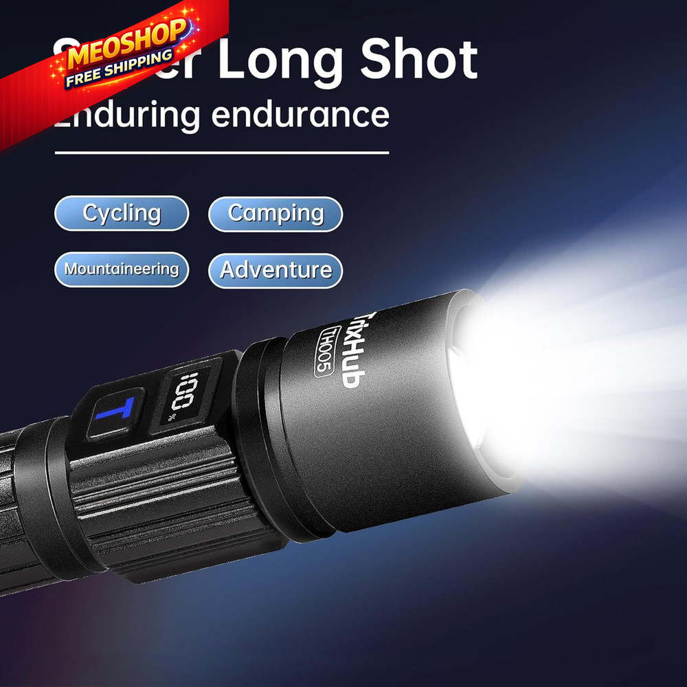 TrixHub Rechargeable Flashlights 2 Pack, Super Bright High 2Pack, Black