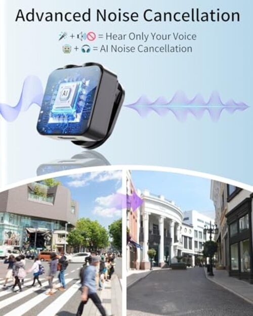 Wireless Lavalier Microphone for iPhone: Mic with Black Mic for iOS/Android