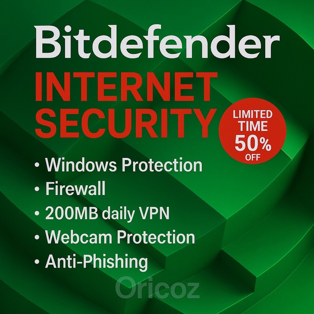 Bitdefender Internet Security - 3 Years 3 Windows  PC Activation + Daily VPN