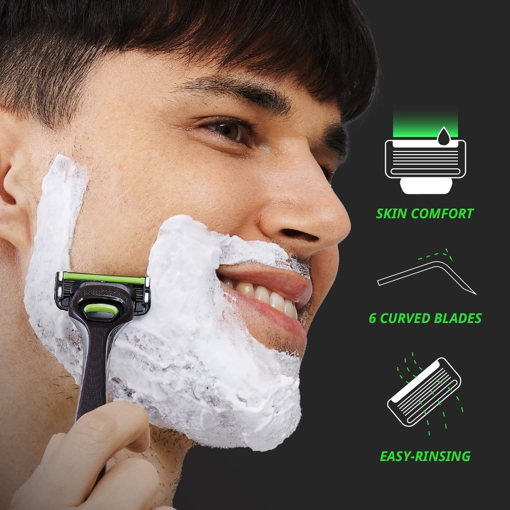 Dorco Pace 6 Pro - Six Blade Razor System with Trimmer 12Pack Refill (No Handle)