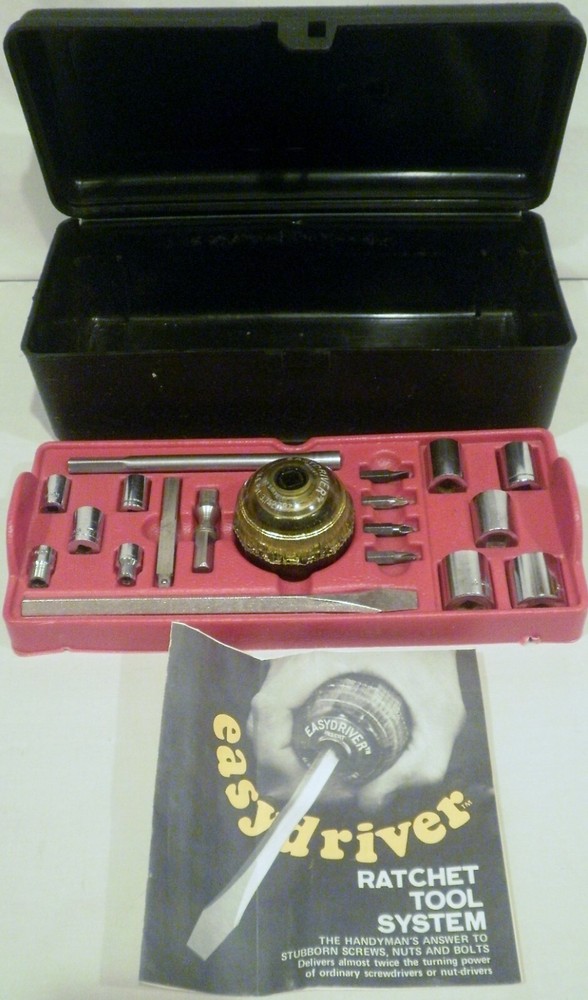 Vintage Creative Tool Easydriver Ratchet Power Ball Tool System with Case