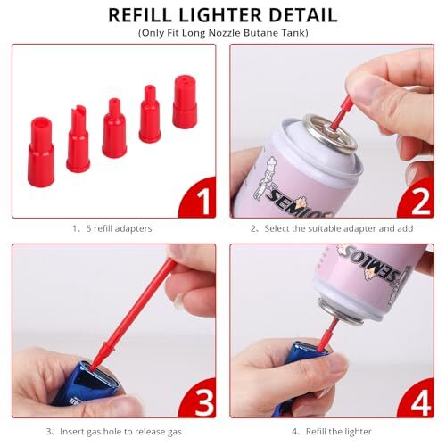 24 Pcs Butane Bottle Adapter Lighter Torch Refill Adapter Nozzle