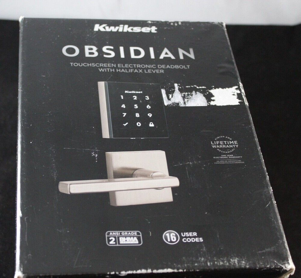 Kwikset Obsidian Smart Code Electronic Handle set with Halifax Lever