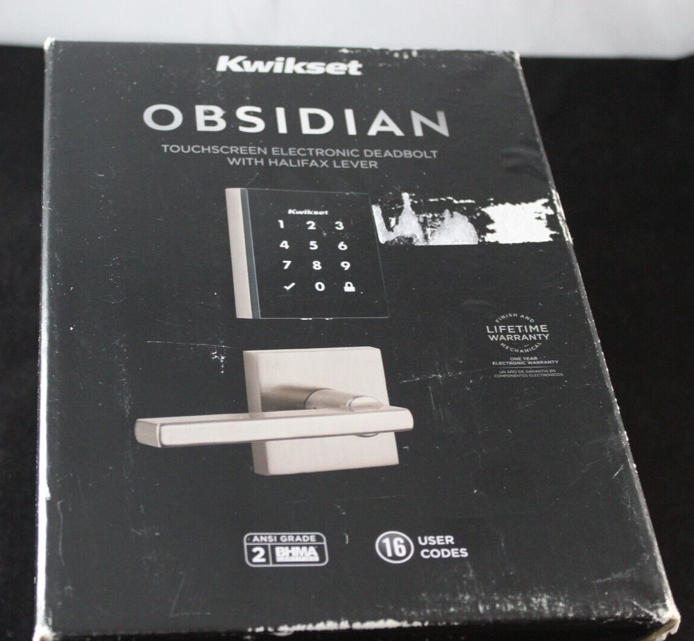 Kwikset Obsidian Smart Code Electronic Handle set with Halifax Lever