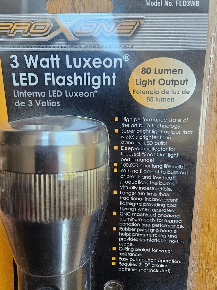 ProXOne 3 Watt Luxeon LED Flashlight 80 Lumen
