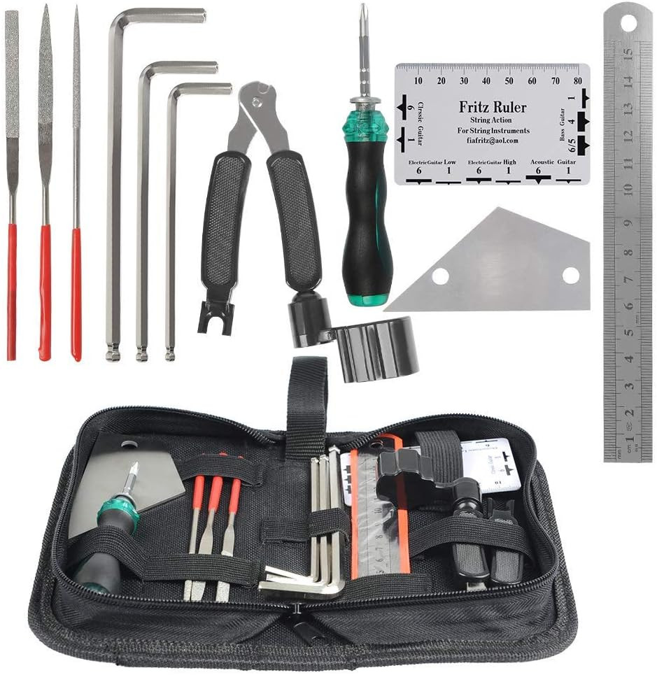 Guitar Repairing Maintenance Tool Kit Includes Fret Rocker Leveling Tool String