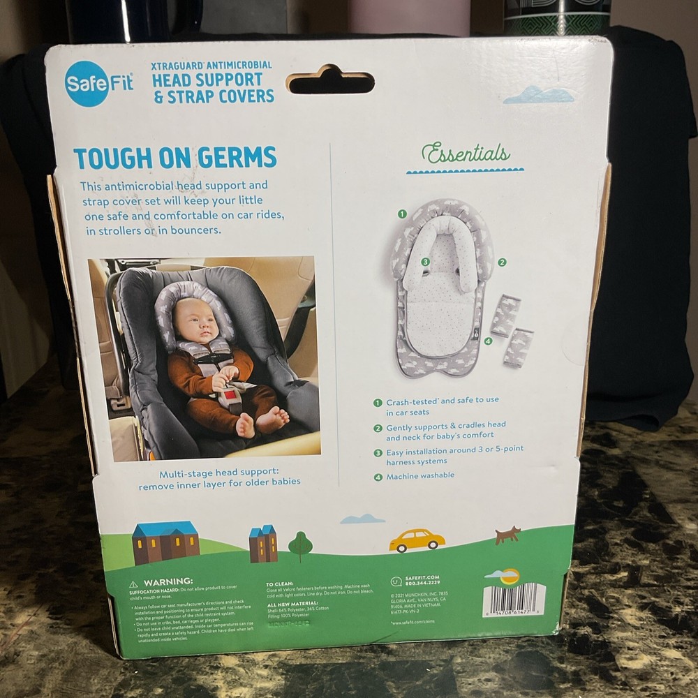 SafeFit Head Support & Strap Covers Baby NIB