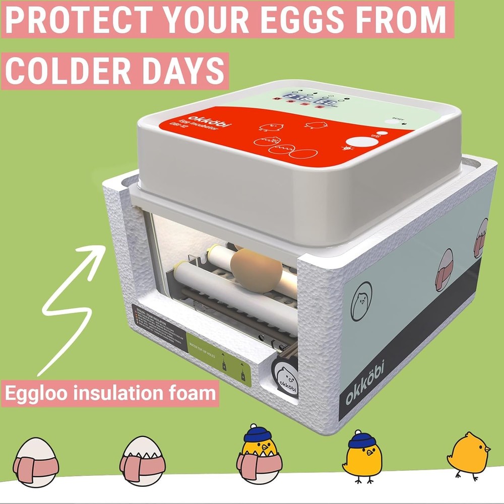 OBI-12 Egg Incubator with Eggloo Insulation - Stable Temperature & Humidity