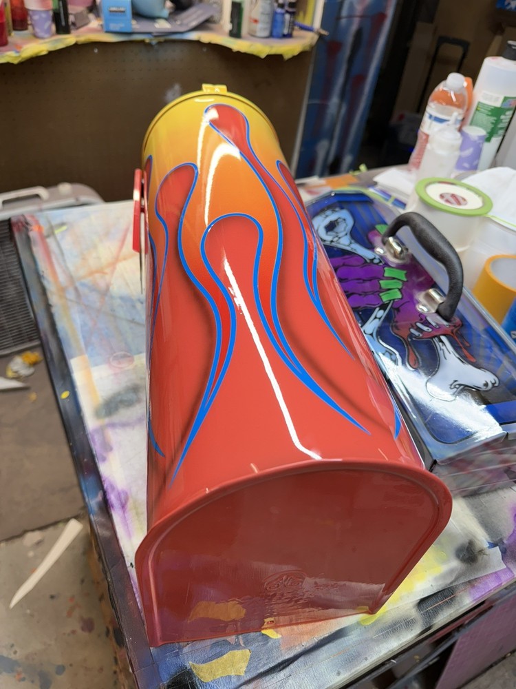 Custom Painted Hotrod Flamed Mailbox