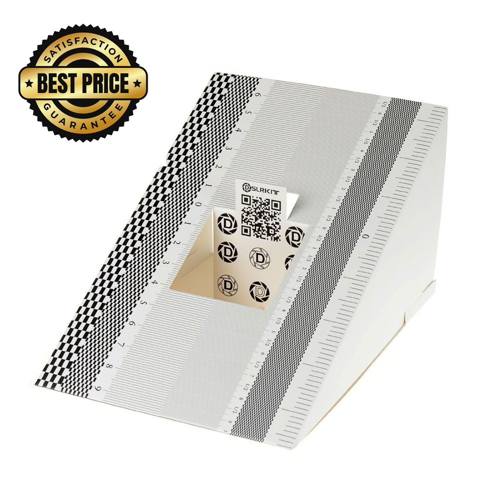DSLRKIT Lens Focus Calibration Tool Alignment Ruler Folding Card(Pack Black