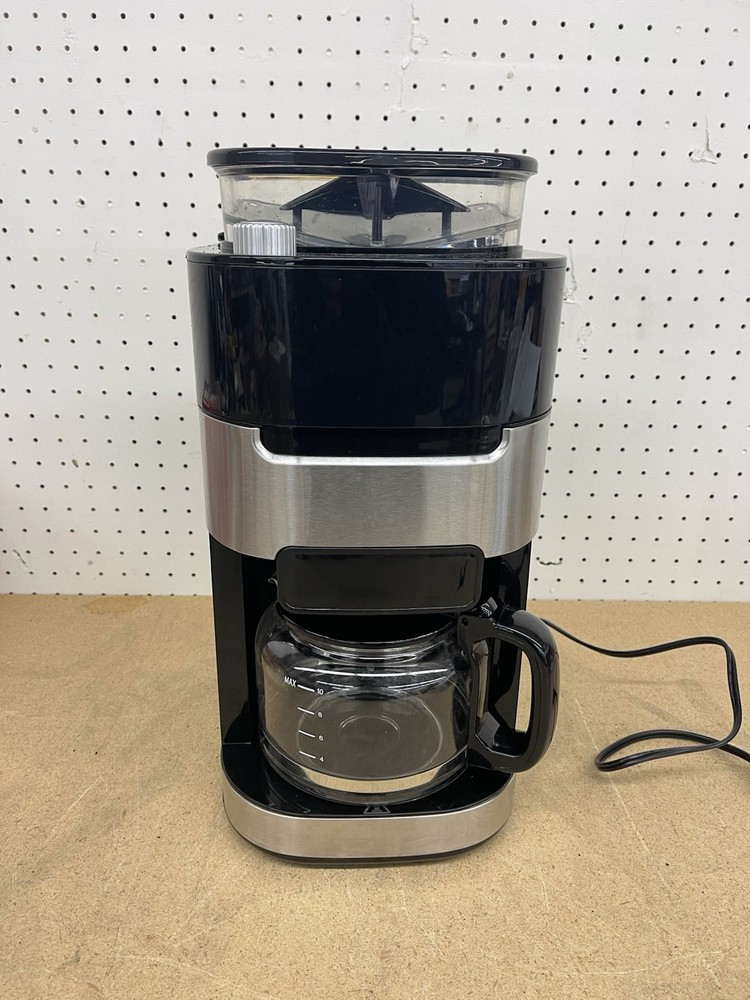COWSAR 10-Cup Stainless Steel Drip Coffee Maker with Built-In Adjustable Grind
