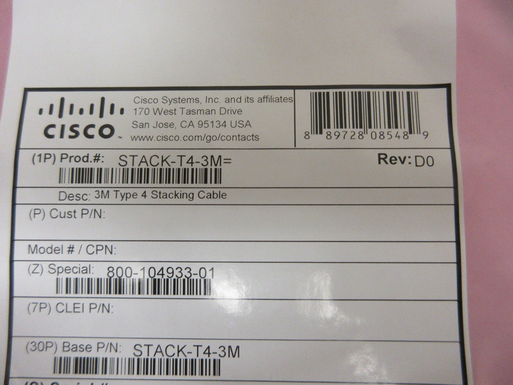 Cisco C9200 3M Type 4 Stacking Cable STACK-T4-3M *NEW*