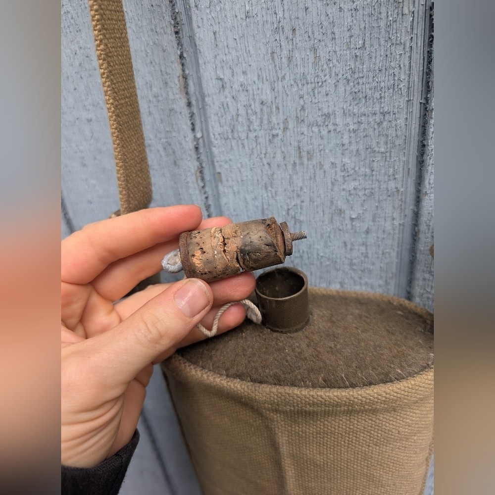 1940 Metal Canteen With Shoulder strap Cork Top