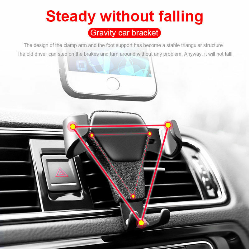 For Mobile Cell Phone Universal Gravity Car Holder Mount Air Vent Stand Cradle