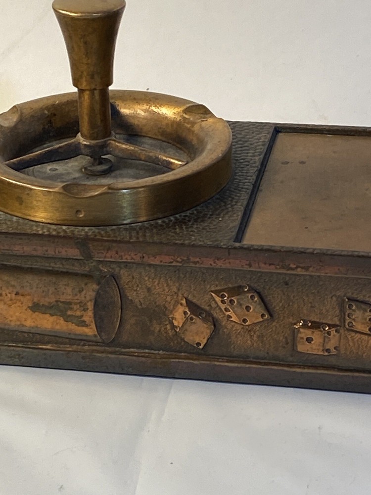 Gambling Dice Cards Theme Copper Ashtray & Cigarette Box Combo