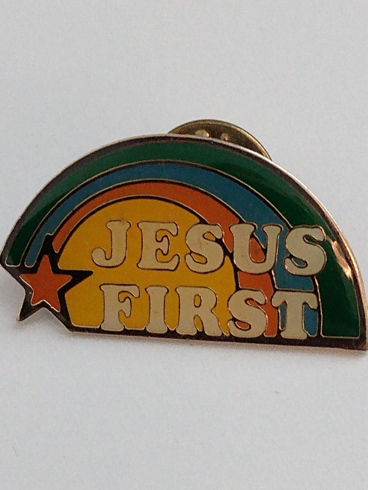 Jesus First Rainbow 1980 Lapel Pin