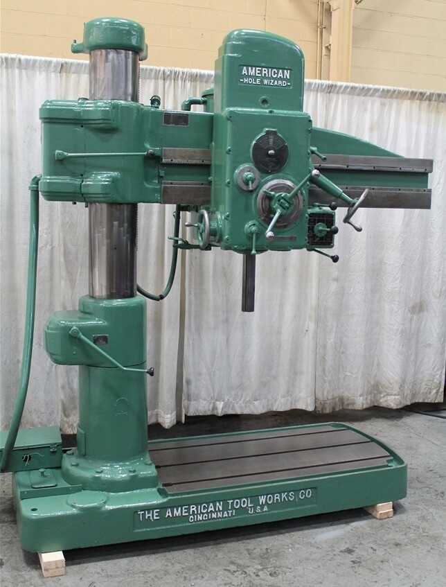 4' X 9" AMERICAN HOLE WIZARD RADIAL ARM DRILL: YODER #62917