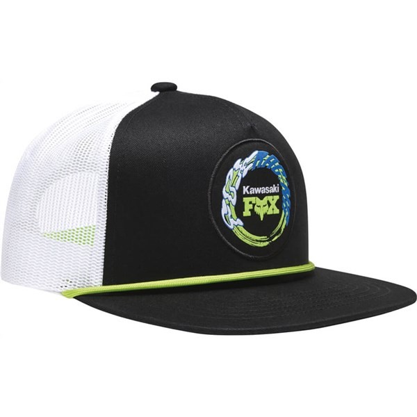 Fox Racing Kawasaki Snapback Trucker Hat | Black/White