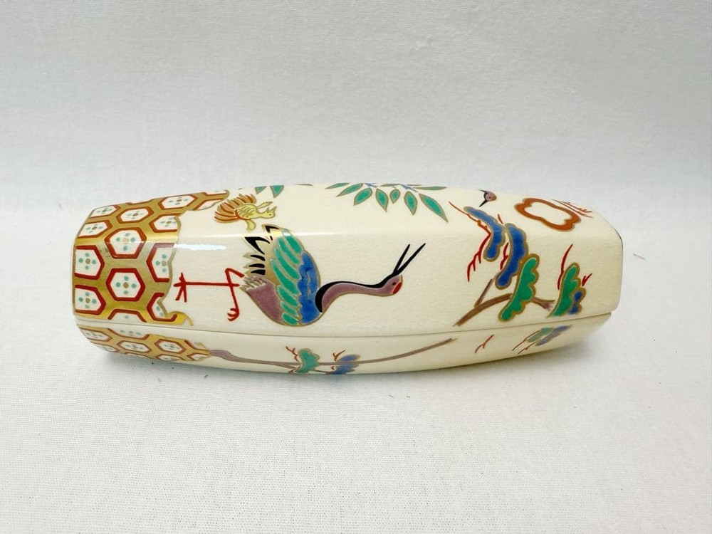 Japanese Tea Ceremony Ceramic Incense Container Ninsei Style Artisan Made