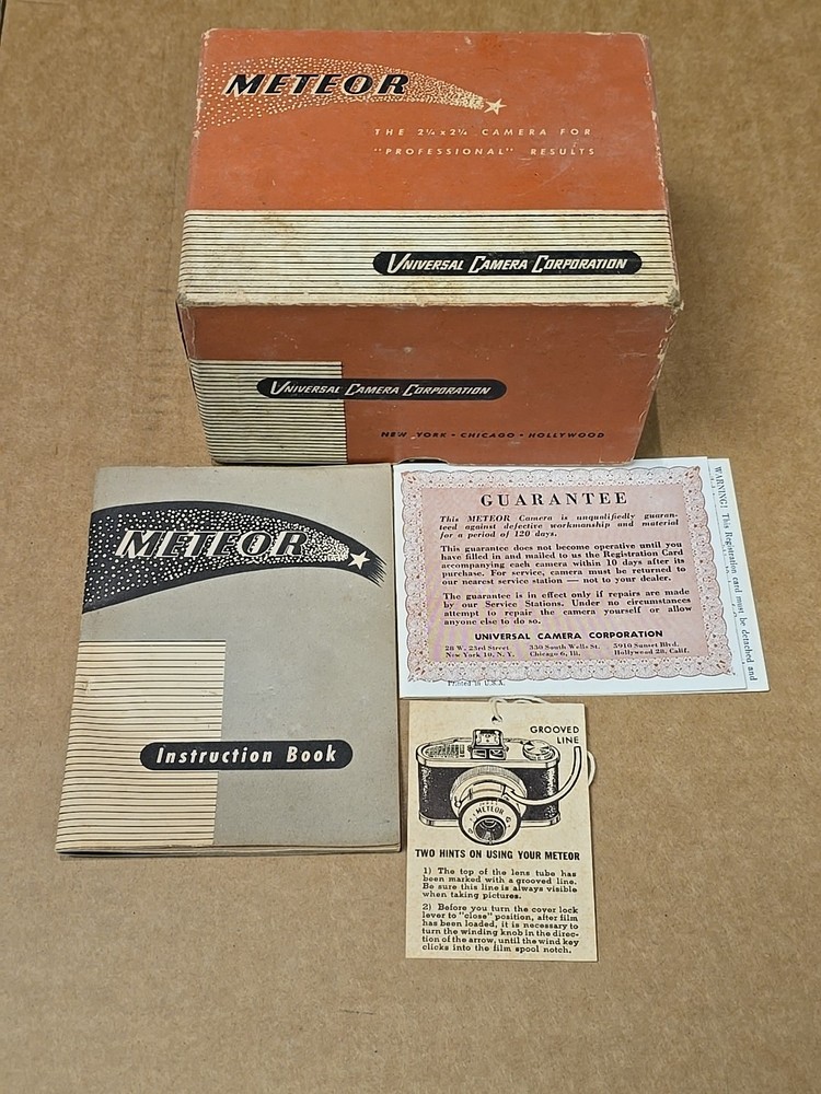 Vintage Meteor Reflex Camera, Universal Camera Corp. ** Box Instructions ONLY **