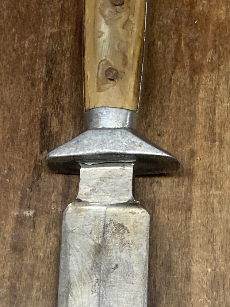 Vintage Hand Engraved Double Eagle Head Silver Mexico Dagger