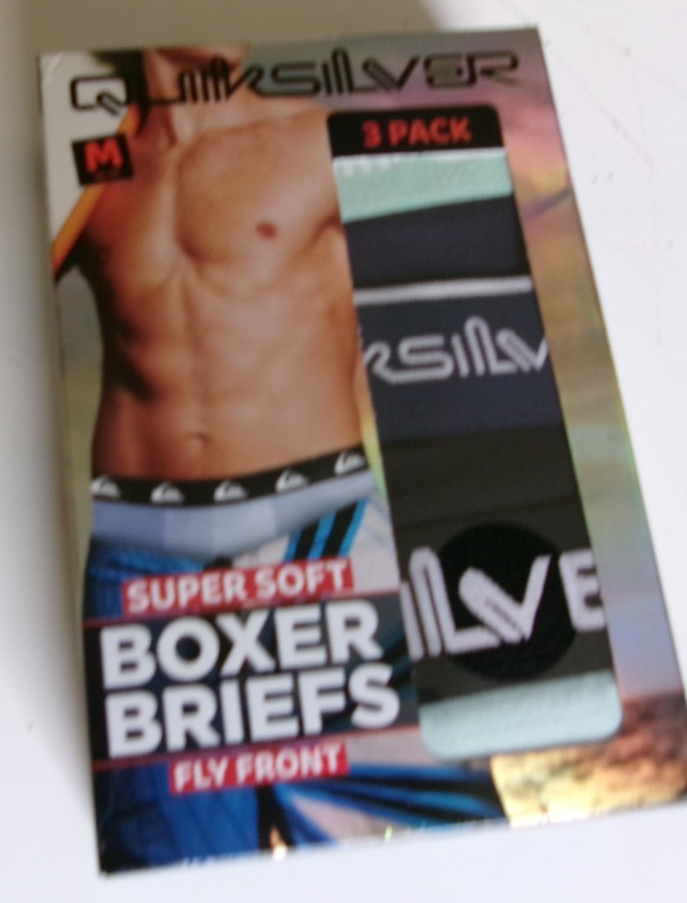 Three QuickSilver boxer briefs Size Medium Fly Front  Black and Green