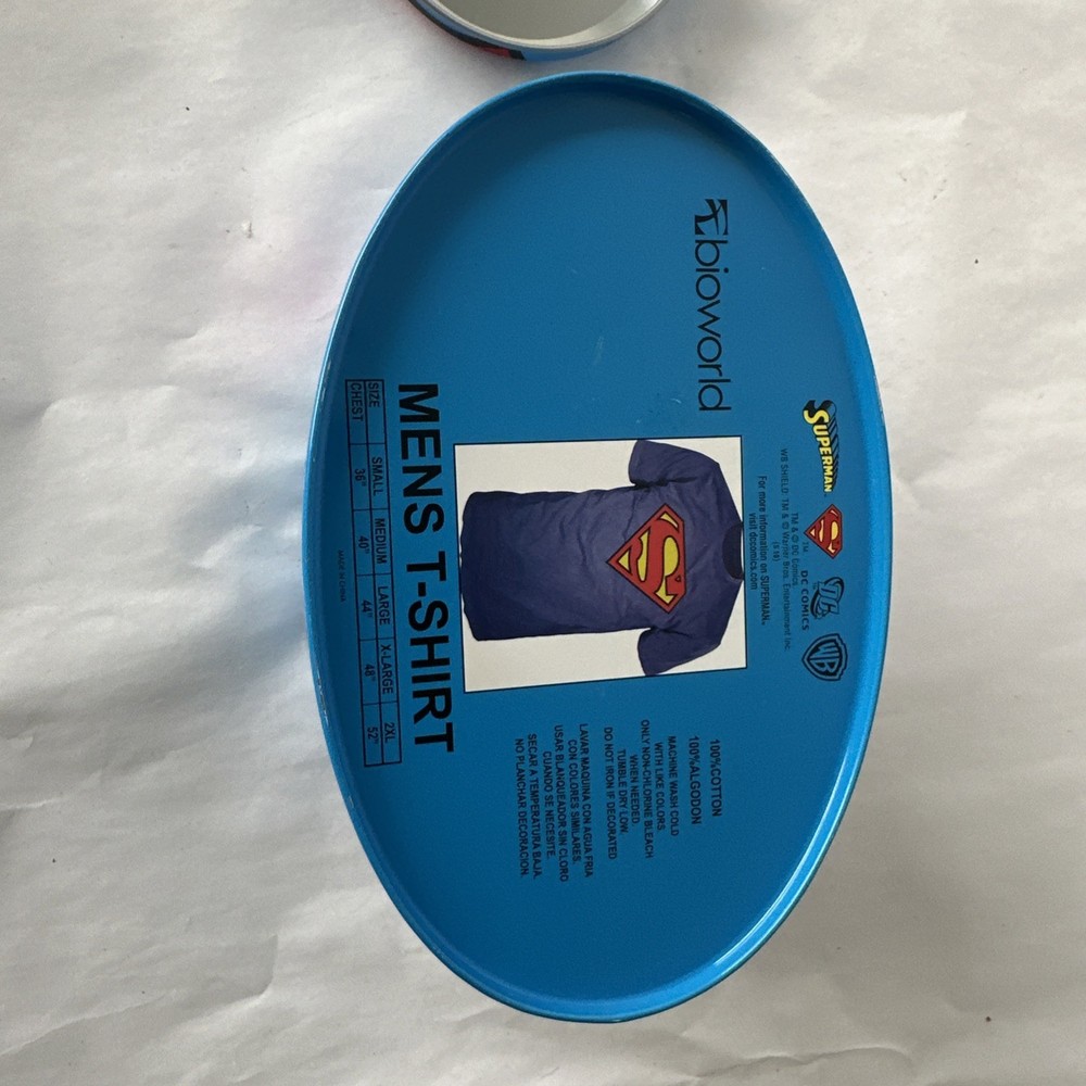 Superman Metal Tin Storage Container Without T-shirt DC Comics