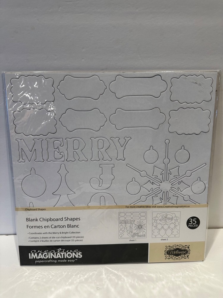 Creative Imaginations Chipboard Shapes Merry & Bright