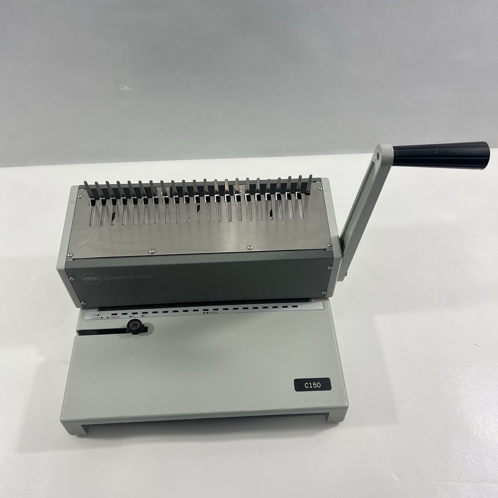 GBC CombBind C150 Heavy Duty Comb Binding Machine Used Condition W/ Spines