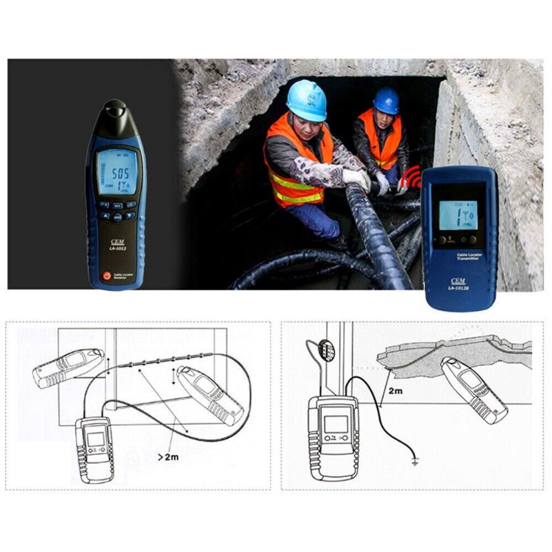 CEM LA-1012 General Cable Locator Tester Receiver with Transmitter Line Tracker