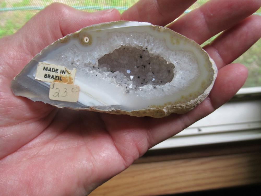 Agate Geode from Brazil Mini Sparkling Cavern NWT